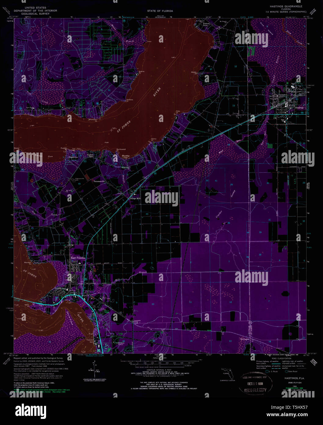 Hastings florida map hires stock photography and images Alamy