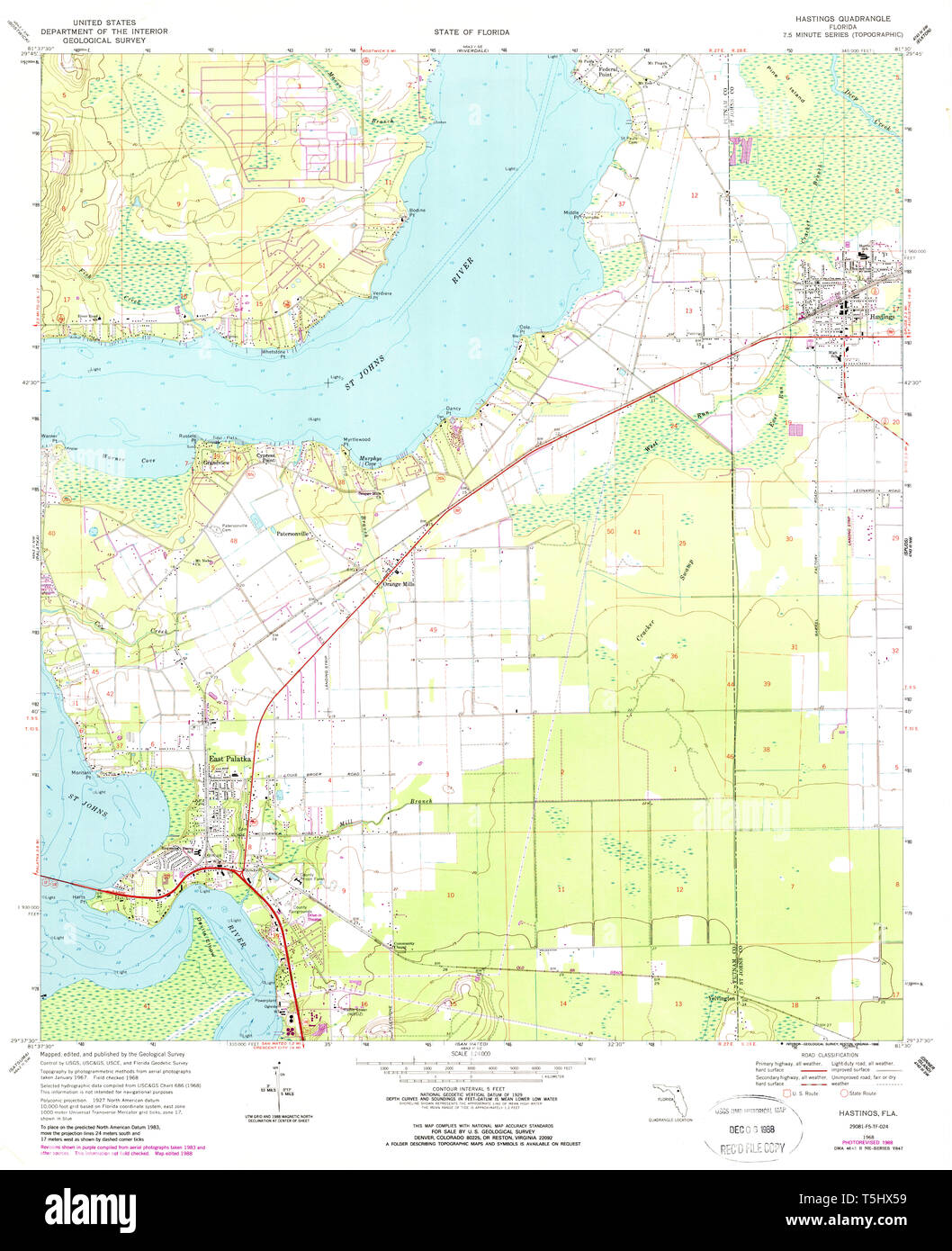 Hastings florida map hi-res stock photography and images - Alamy