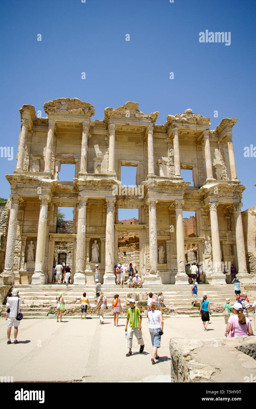 The library of Celsus is an ancient Roman building in Ephesus Stock ...