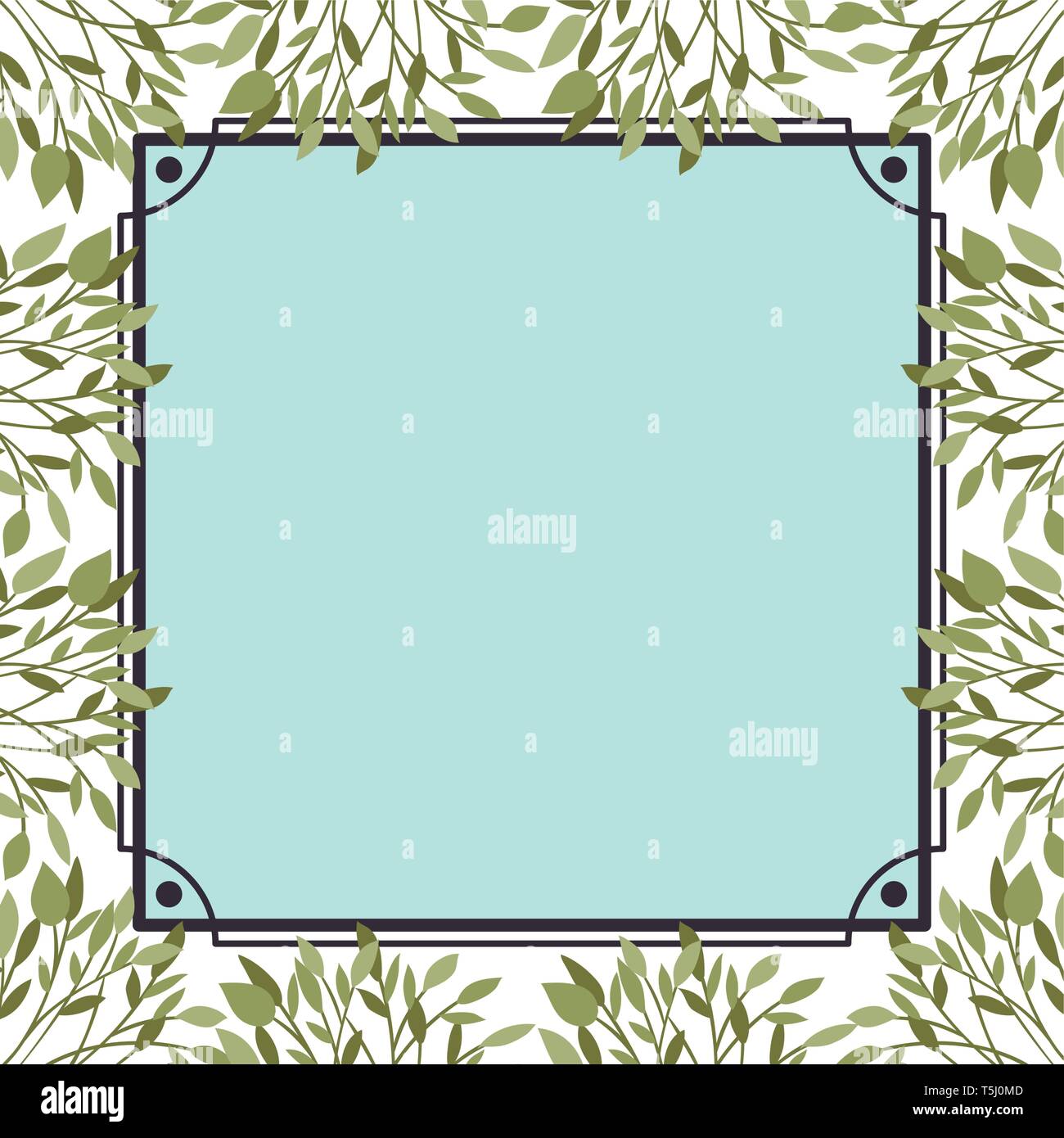 frame with foliage isolated icon Stock Vector Image & Art - Alamy