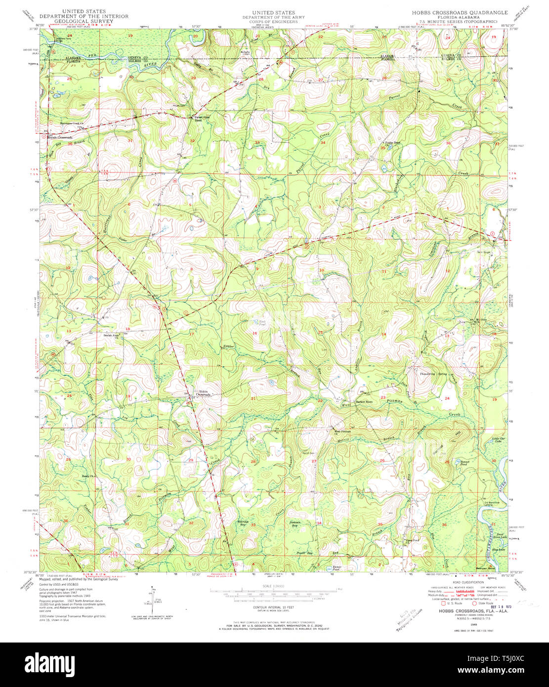 USGS TOPO Map Florida FL Hobbs - Usgs Topo Map Florida Fl Hobbs Crossroads 346638 1949 24000 Restoration T5J0XC
