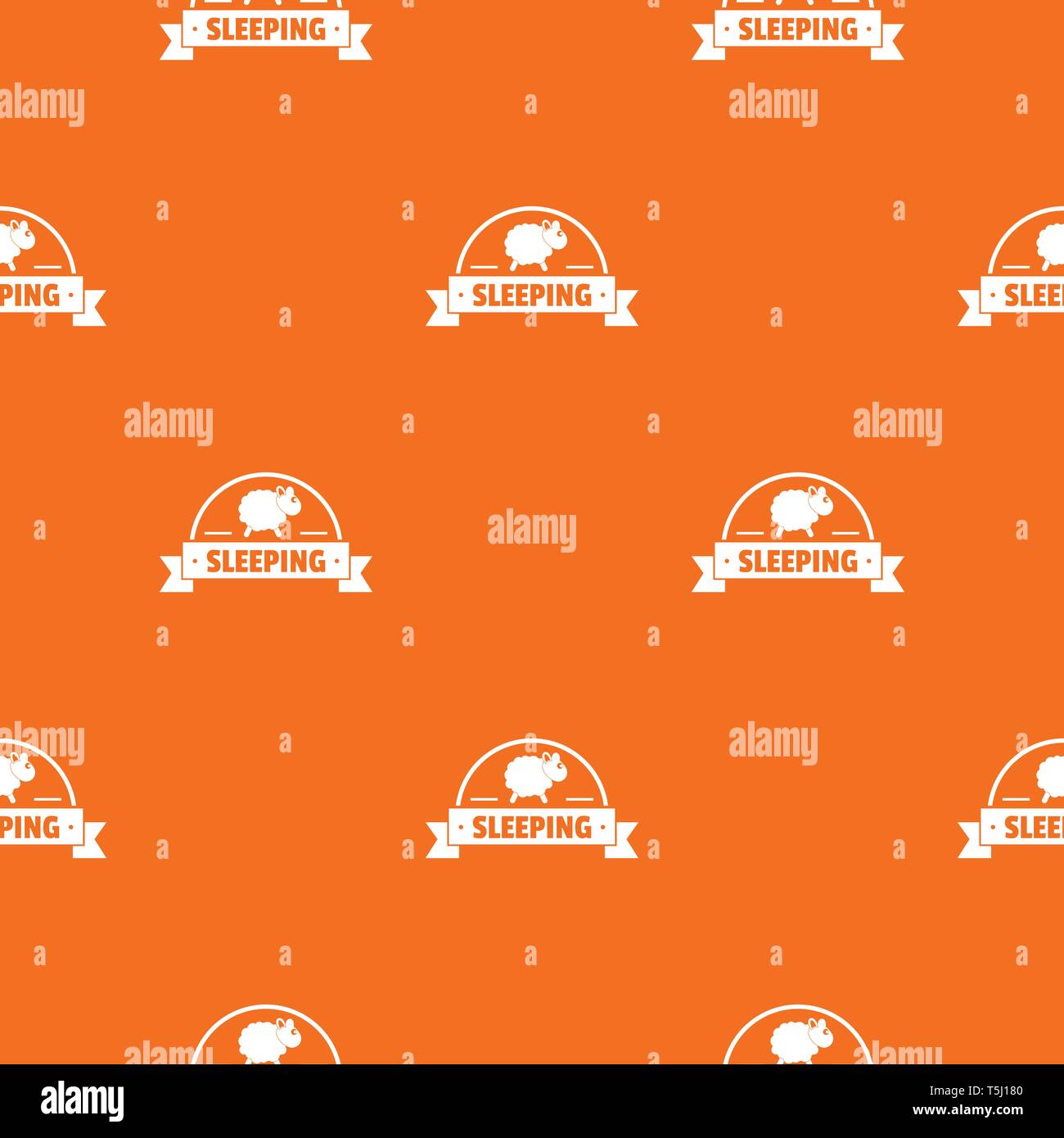 Sleeping sheep pattern vector orange Stock Vector