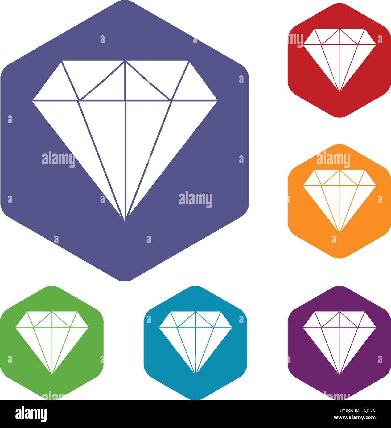 Diamond icons vector hexahedron Stock Vector