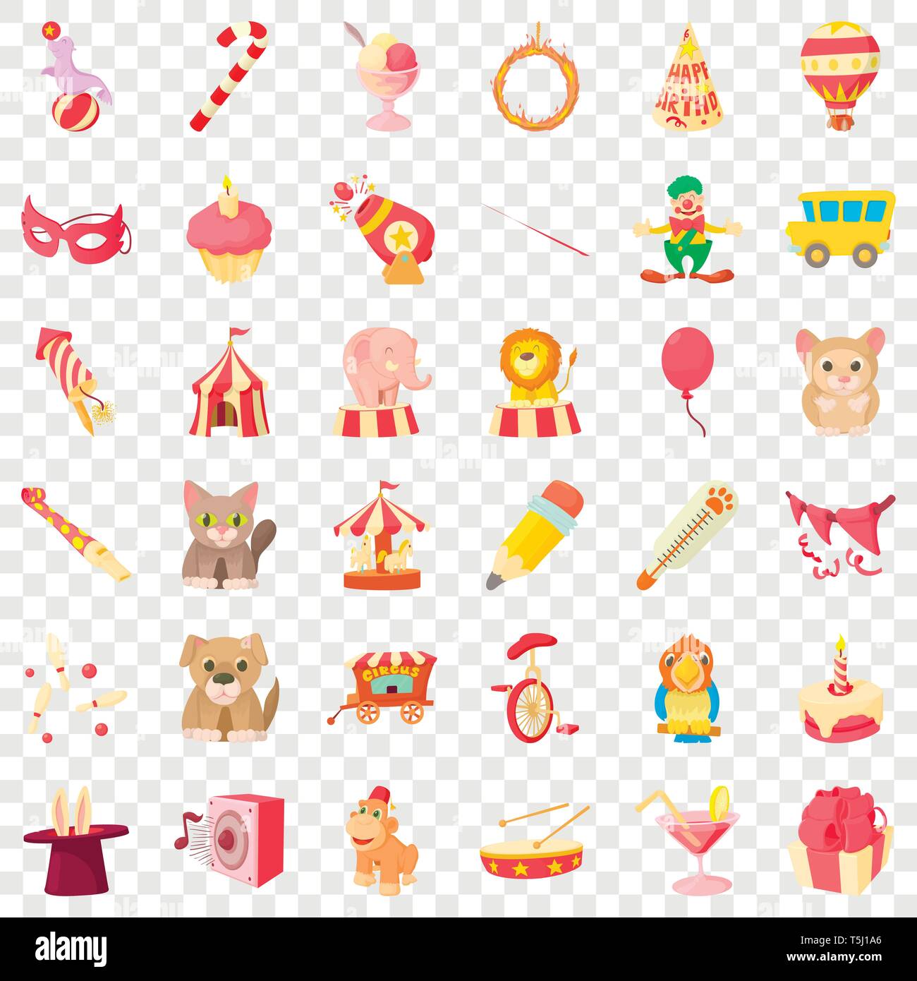 Circus animal icons set, cartoon style Stock Vector Image & Art - Alamy