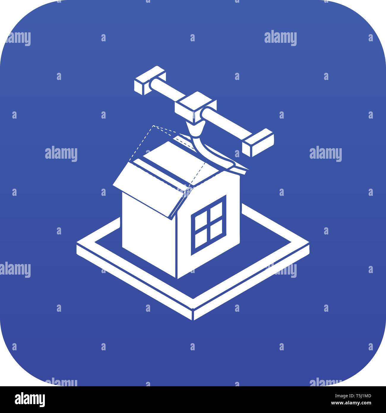 House d printing icon blue vector Stock Vector