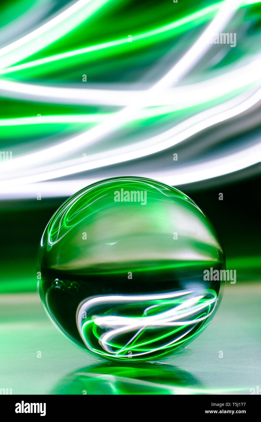 Lensball Lightpainting Stock Photo