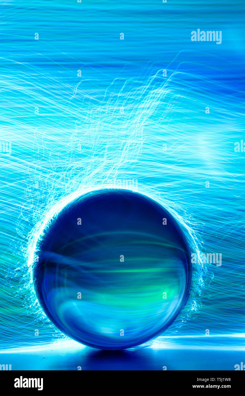 Lensball Lightpainting Stock Photo