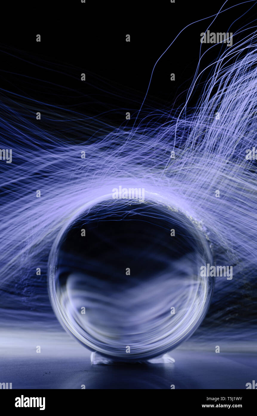 Lensball Lightpainting Stock Photo