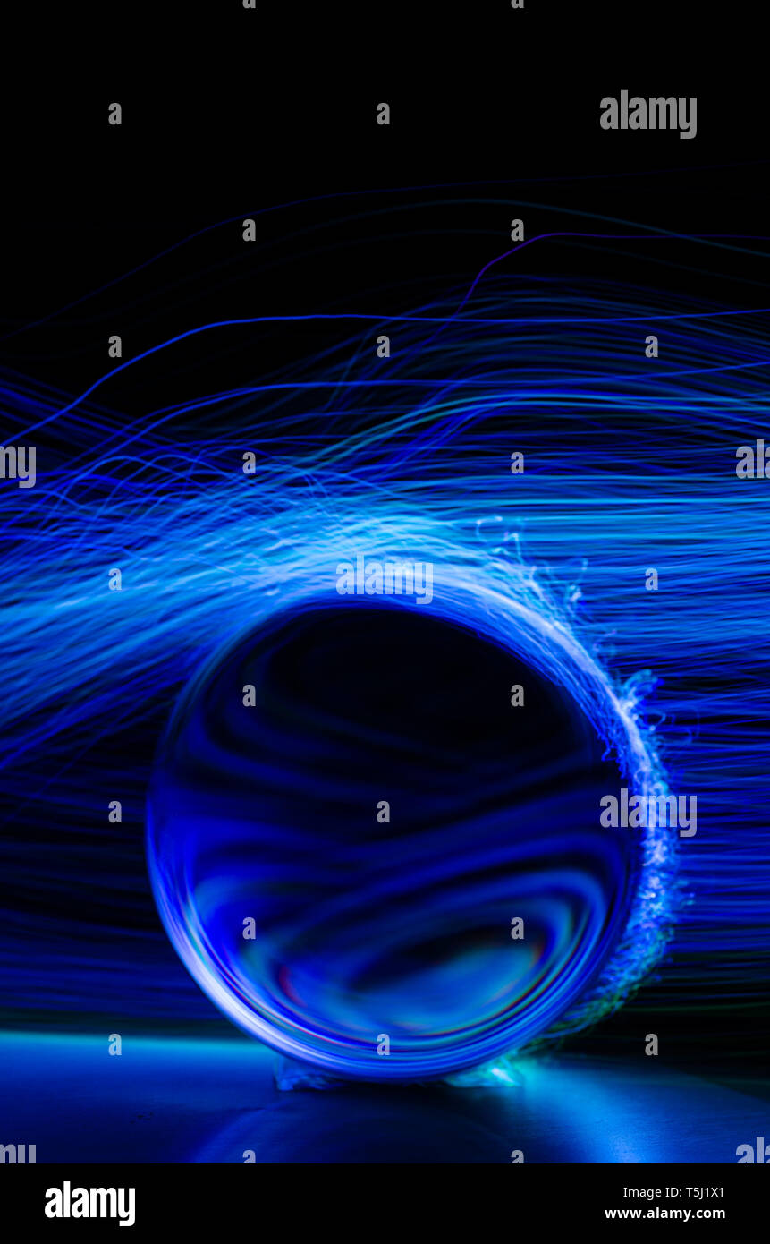 Lensball Lightpainting Stock Photo