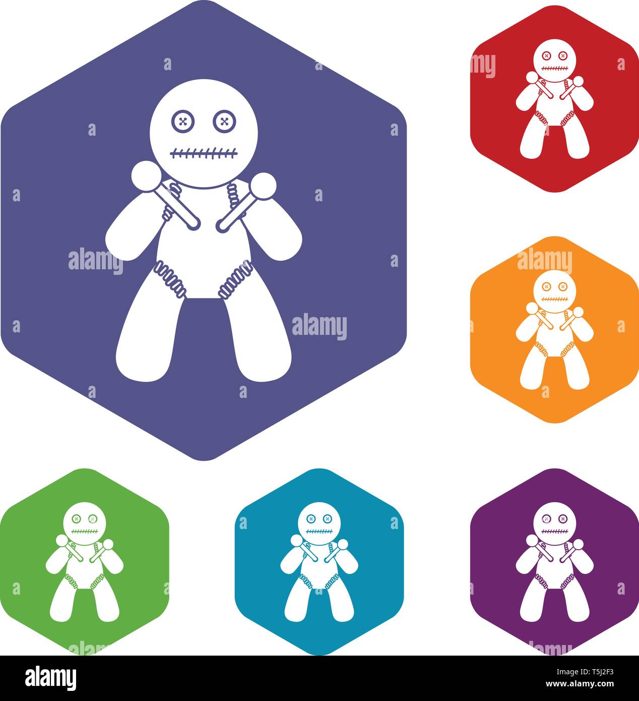 Voodoo icons vector hexahedron Stock Vector