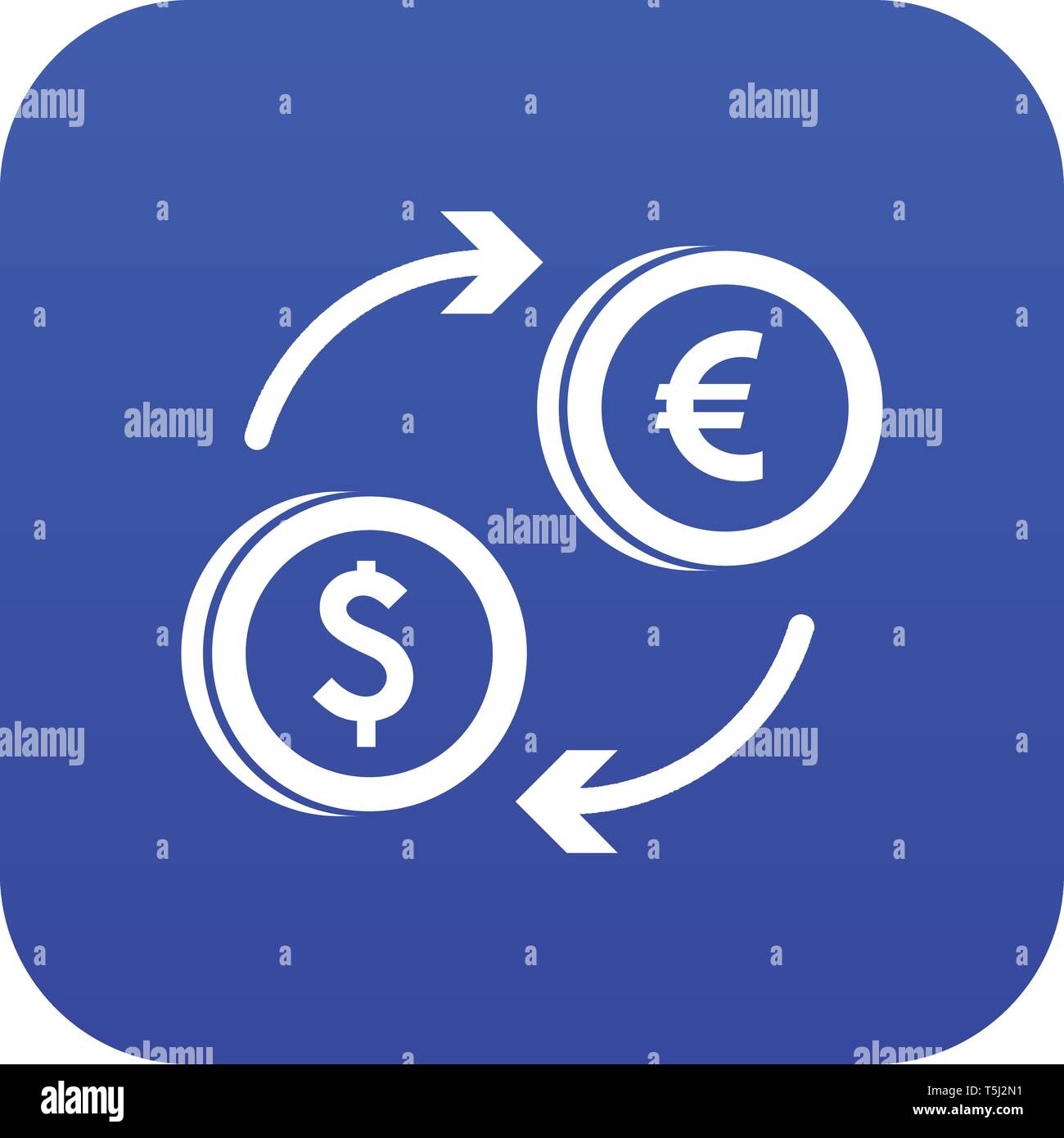 Euro dollar euro exchange icon digital blue Stock Vector Image & Art ...