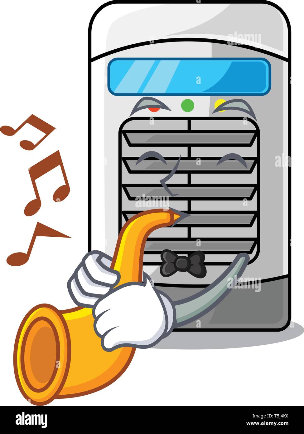 With trumpet air cooler isolated with the cartoon Stock Vector Image ...