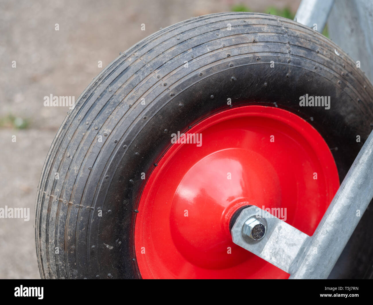 Tire of a wheelbarrow Stock Photo Alamy
