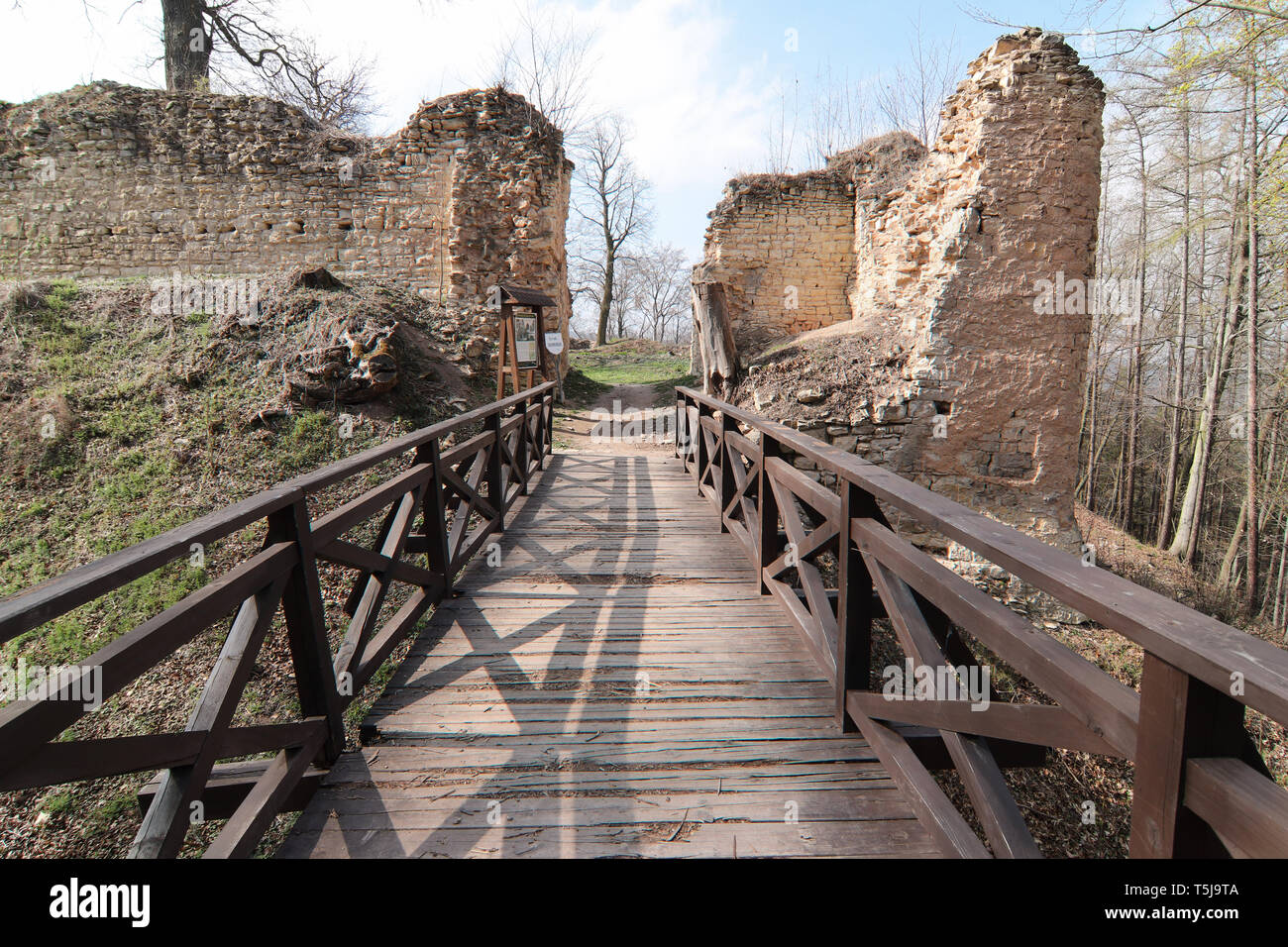 Ruina of Pravda Castle, Czech Republic Stock Photo