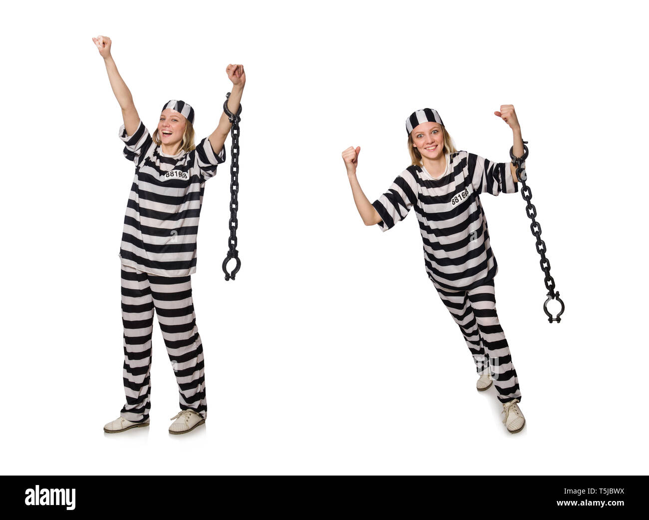 Prisoner isolated on the white background Stock Photo