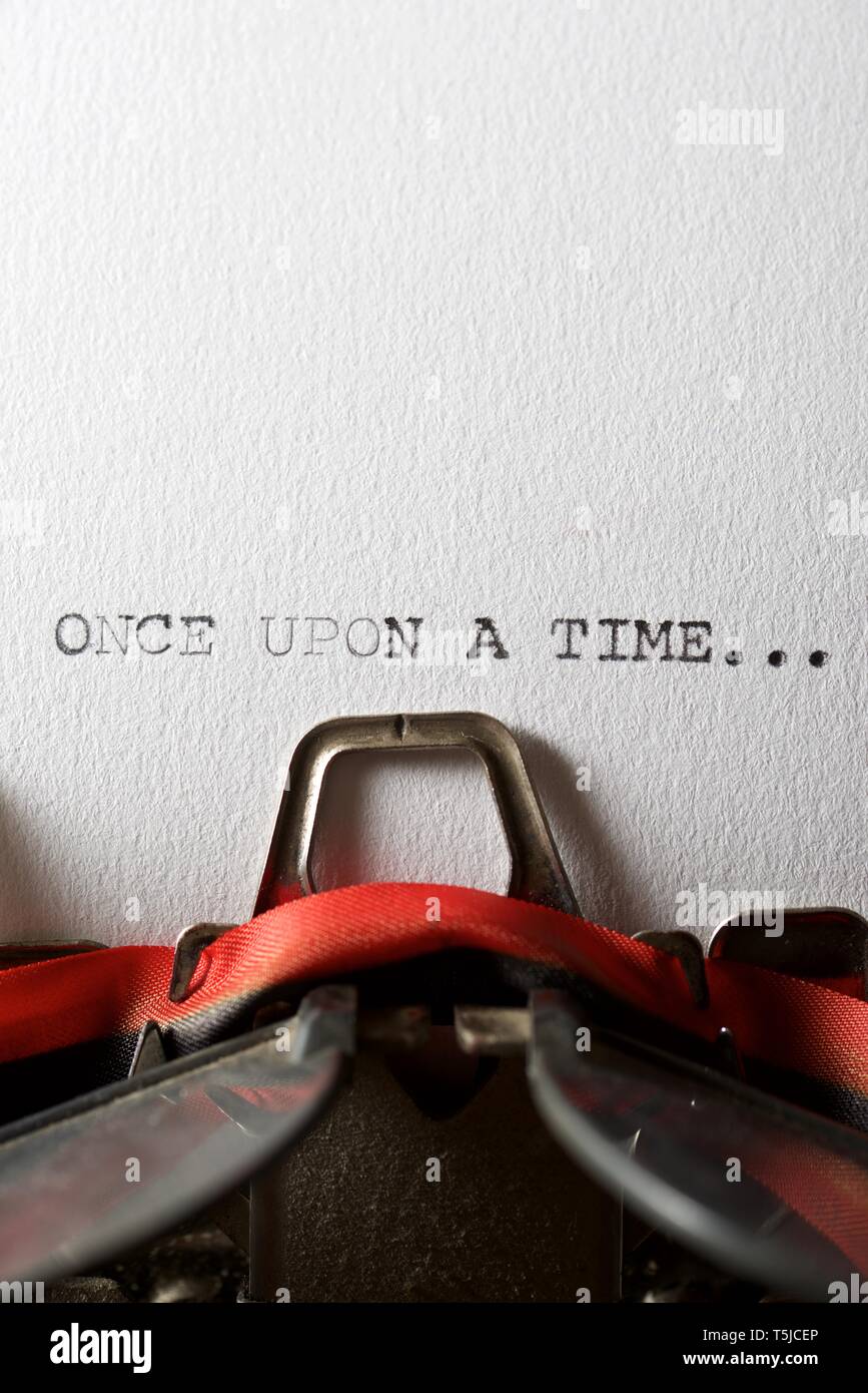 The Sentence Once Upon A Time Written With A Typewriter Stock Photo