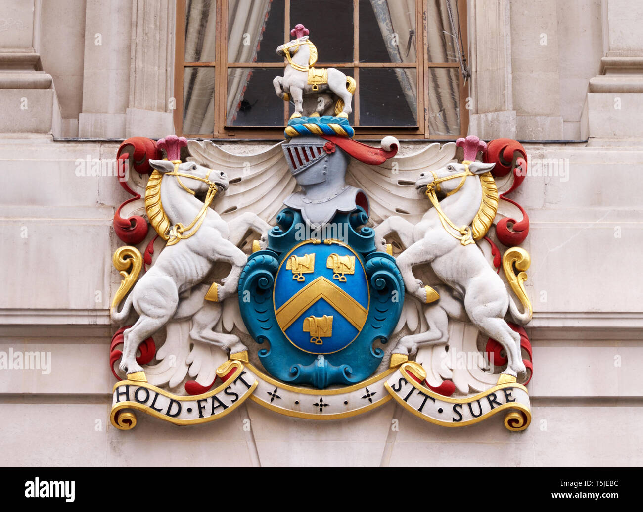 The sign of the Worshipful Company of Saddlers, London Stock Photo