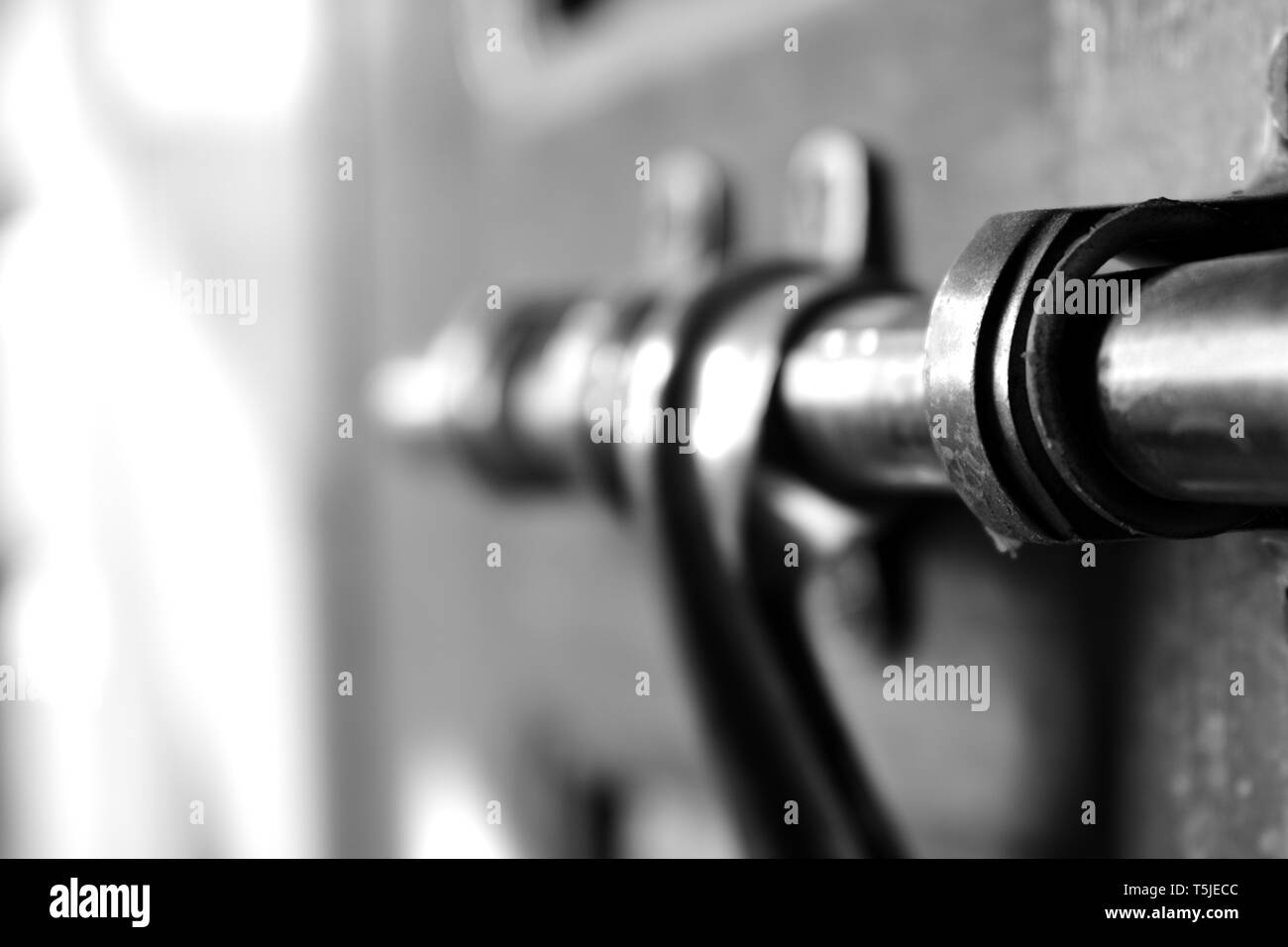 Wooden door aldrop Black and White Stock Photos & Images - Alamy