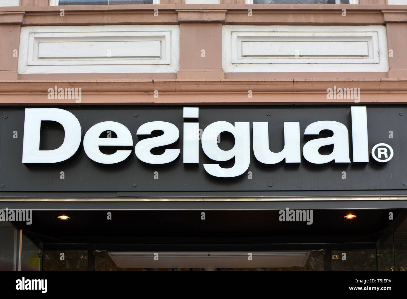Store front with logo of clothing brand Desigual Stock Photo