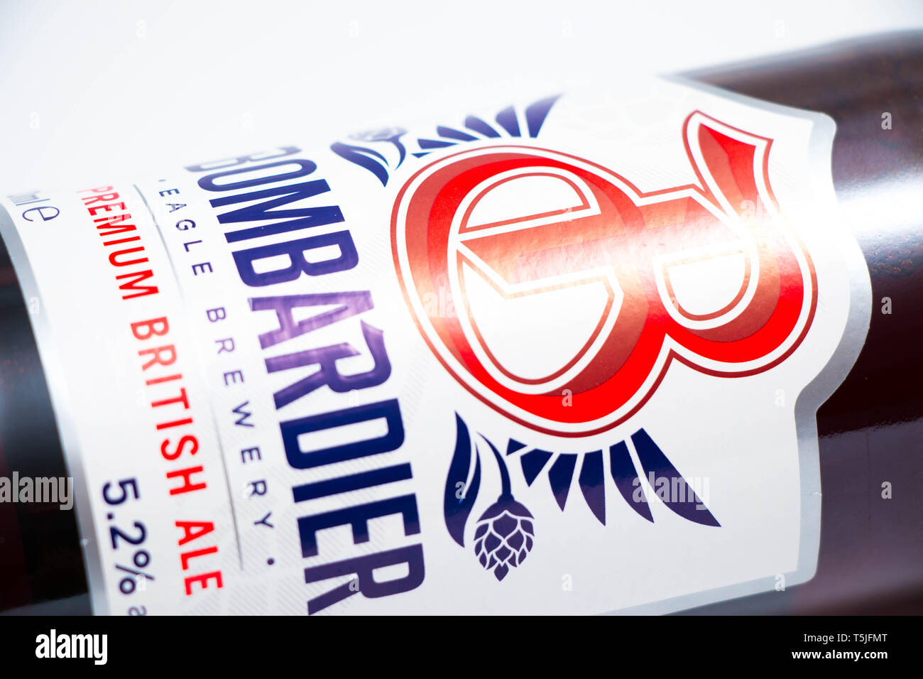 Bombardier British ale Beer bottle from UK england Stock Photo Alamy
