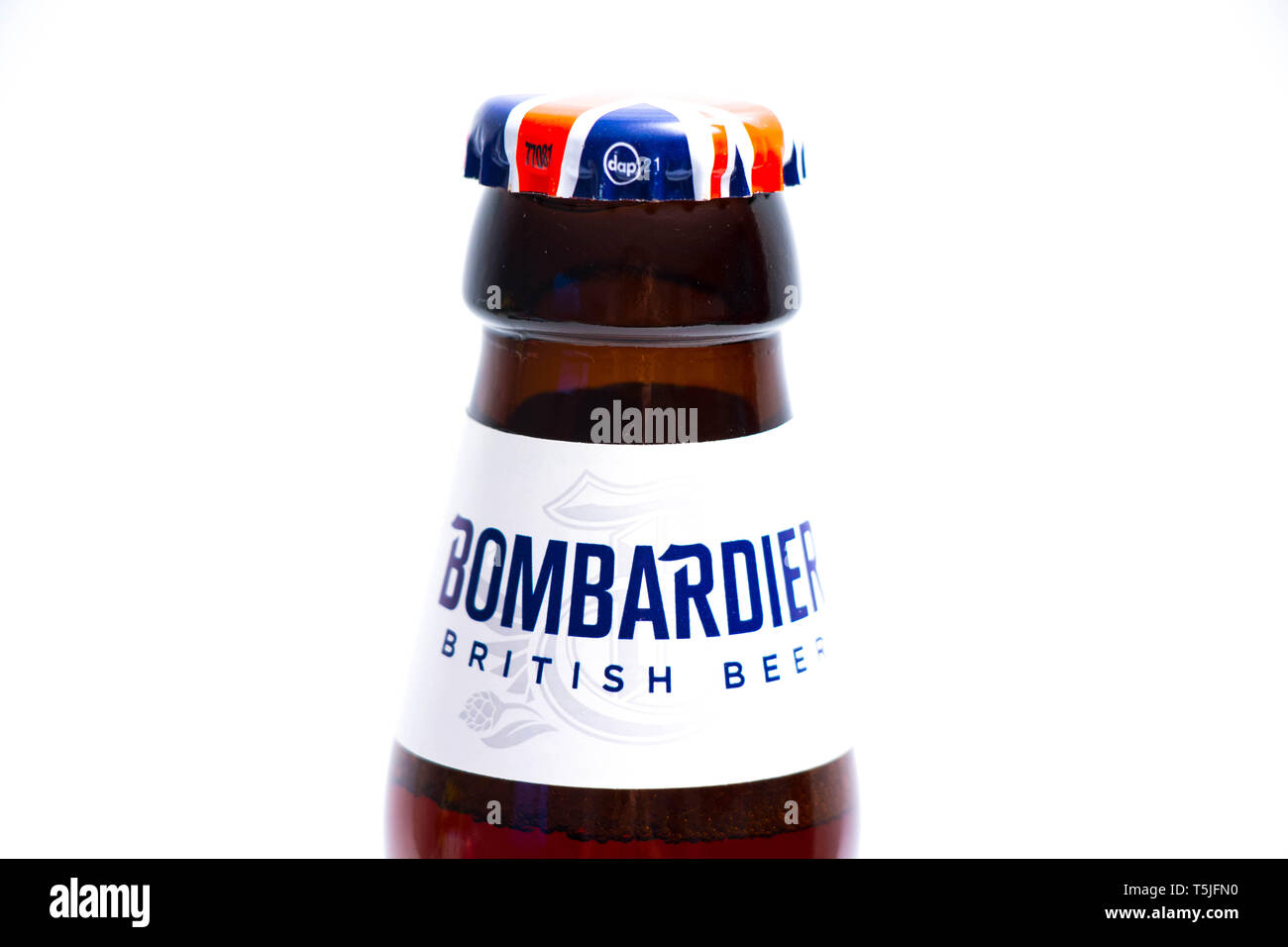 Bombardier British ale Beer bottle from UK england Stock Photo Alamy