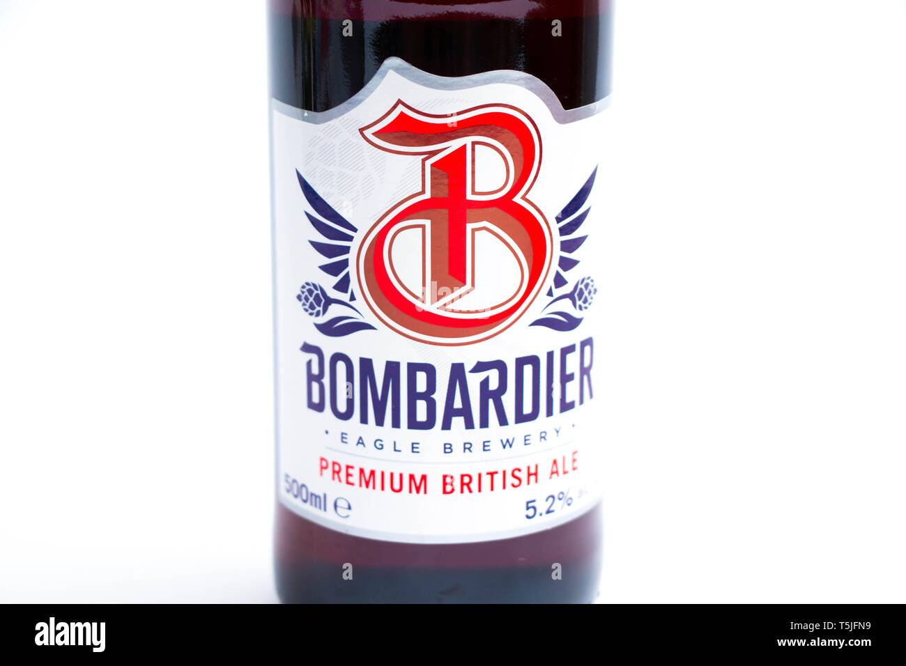 Bombardier British ale Beer bottle from UK england Stock Photo Alamy