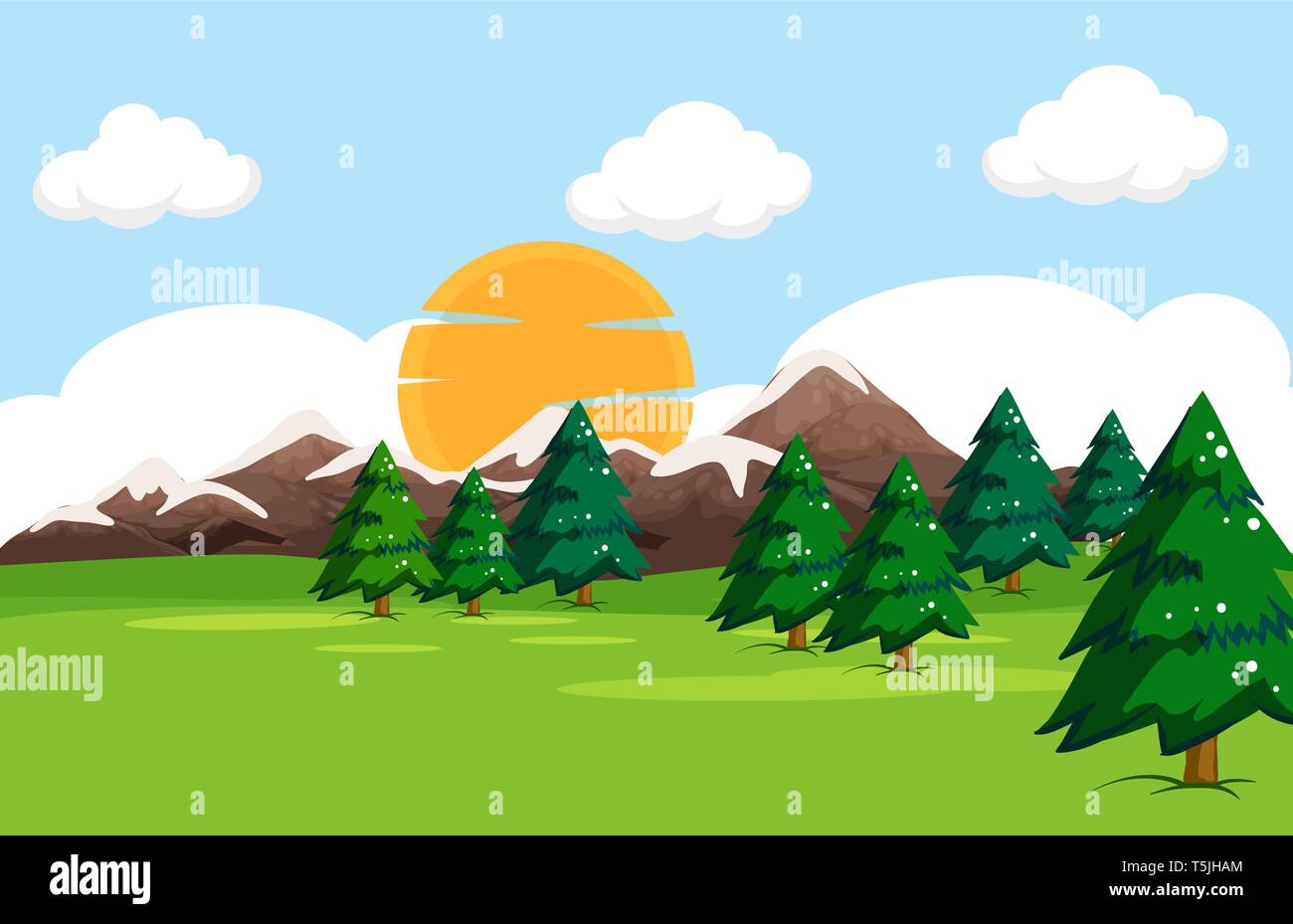 A simple nature landscape illustration Stock Vector Image & Art - Alamy
