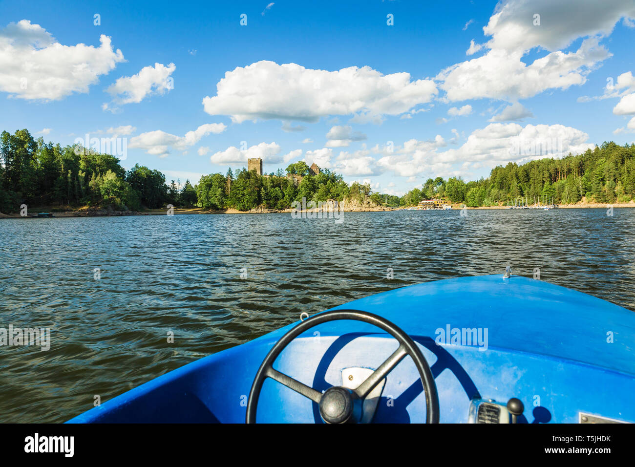 Austria, Lower Austria, Waldviertel, Ottenstein Reservoir, castle Lichtenfels Stock Photo