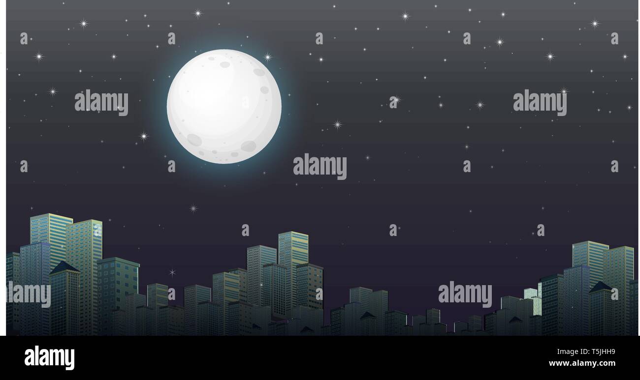 Modern city night scene illustration Stock Vector Image & Art - Alamy