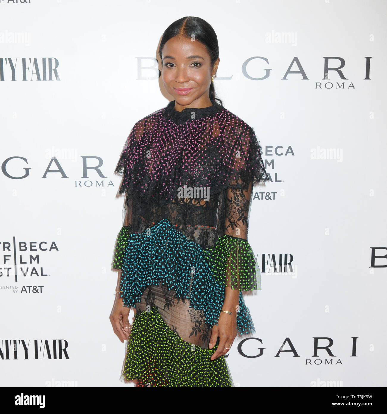 April 23, 2019 - New York, New York, U.S. - 23 April 2019 - New York, New York - Genevieve Jones at BVLGARIÃ•s World Premiere of Celestial and The Fourth Wave, with Vanity Fair for the 18th Annual Tribeca Film Festival at Spring Studios. Photo Credit: LJ Fotos/AdMedia (Credit Image: © Ylmj/AdMedia via ZUMA Wire) Stock Photo