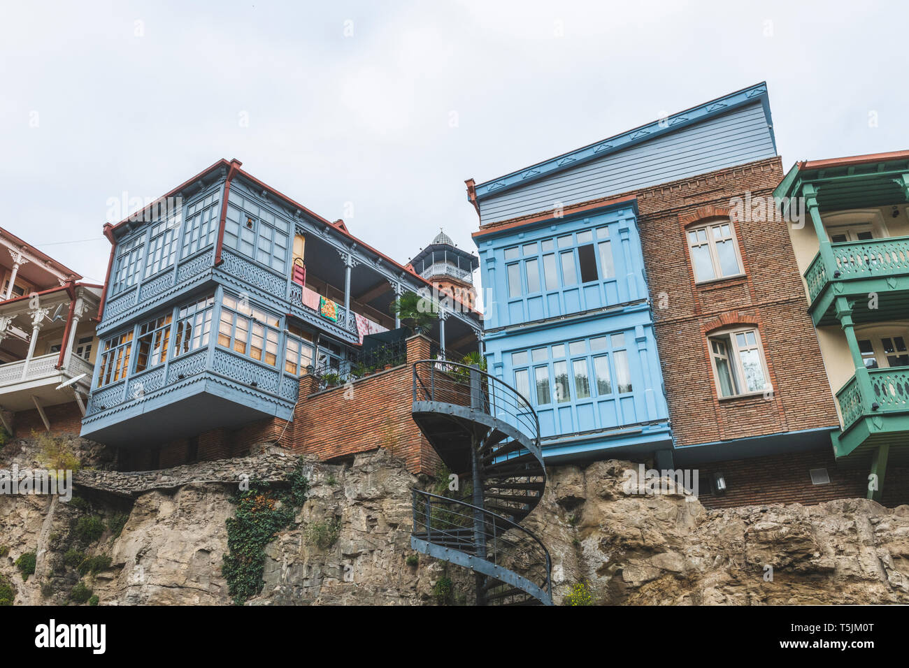 Tbilisi, houses in bath district Abanotubani Stock Photo Alamy