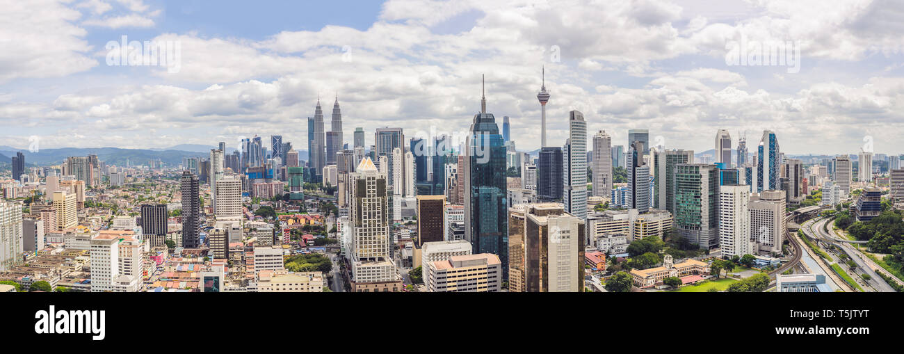 A panoramic aerial view of the Kuala Lumpur city during daylight Stock Photo