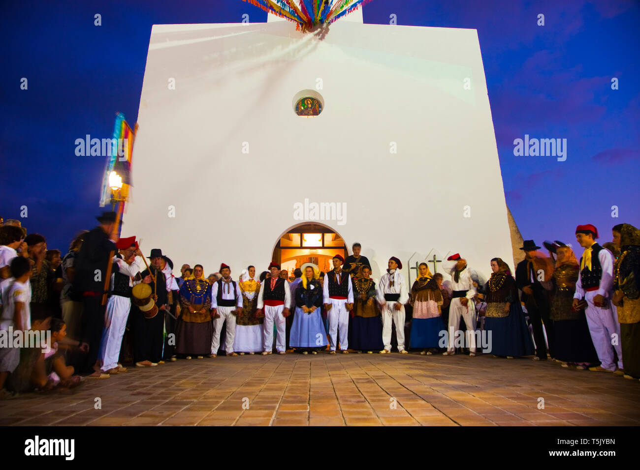Tradiitional dance and dress in Sant Agustí des Vedrá.  Ibiza. Balearic Islands. Spain. Stock Photo