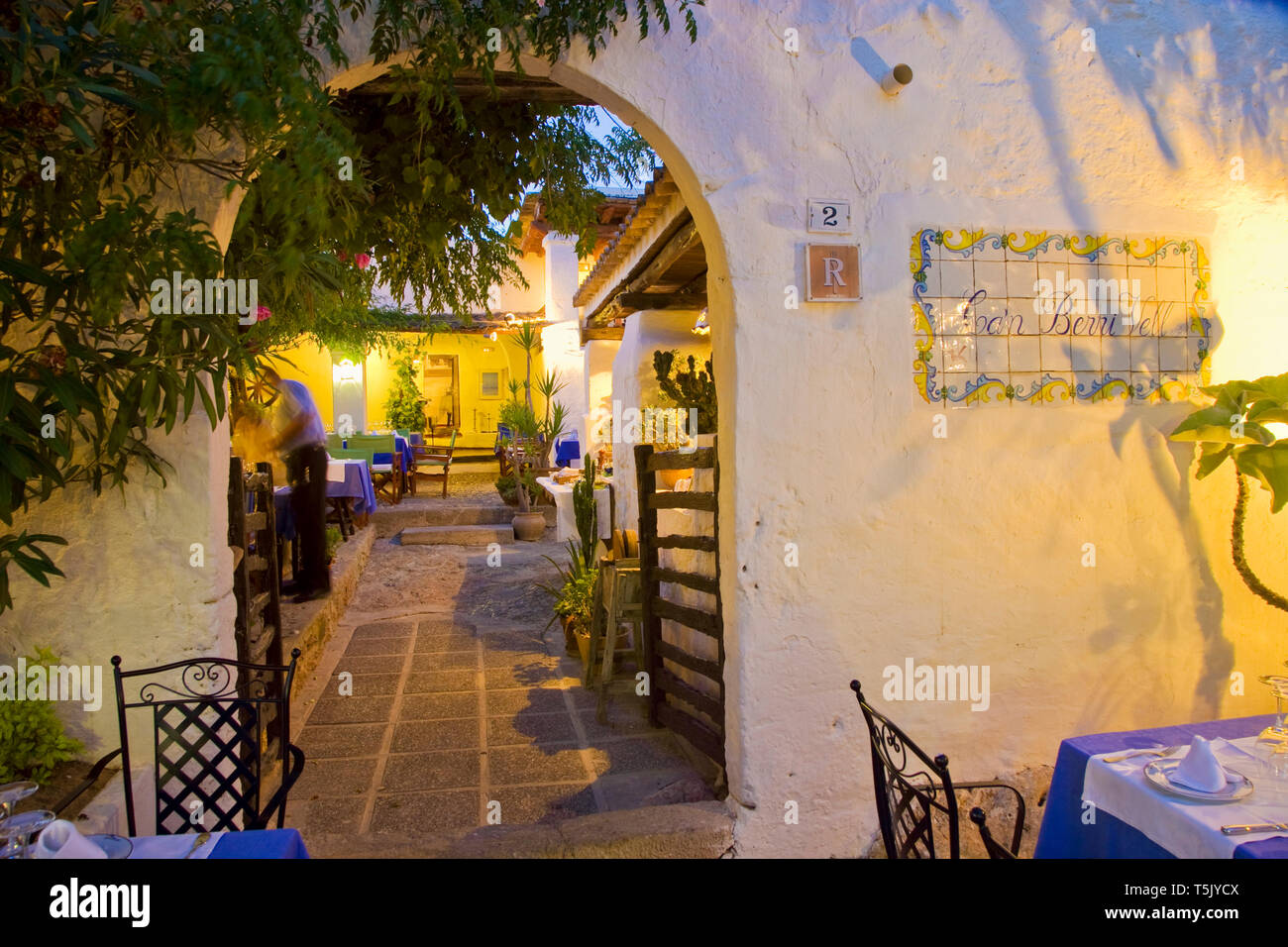 Can Berri Vell Restaurant. Sant Agust’ des Vedr‡. Ibiza. Balearic Islands. Spain. Stock Photo