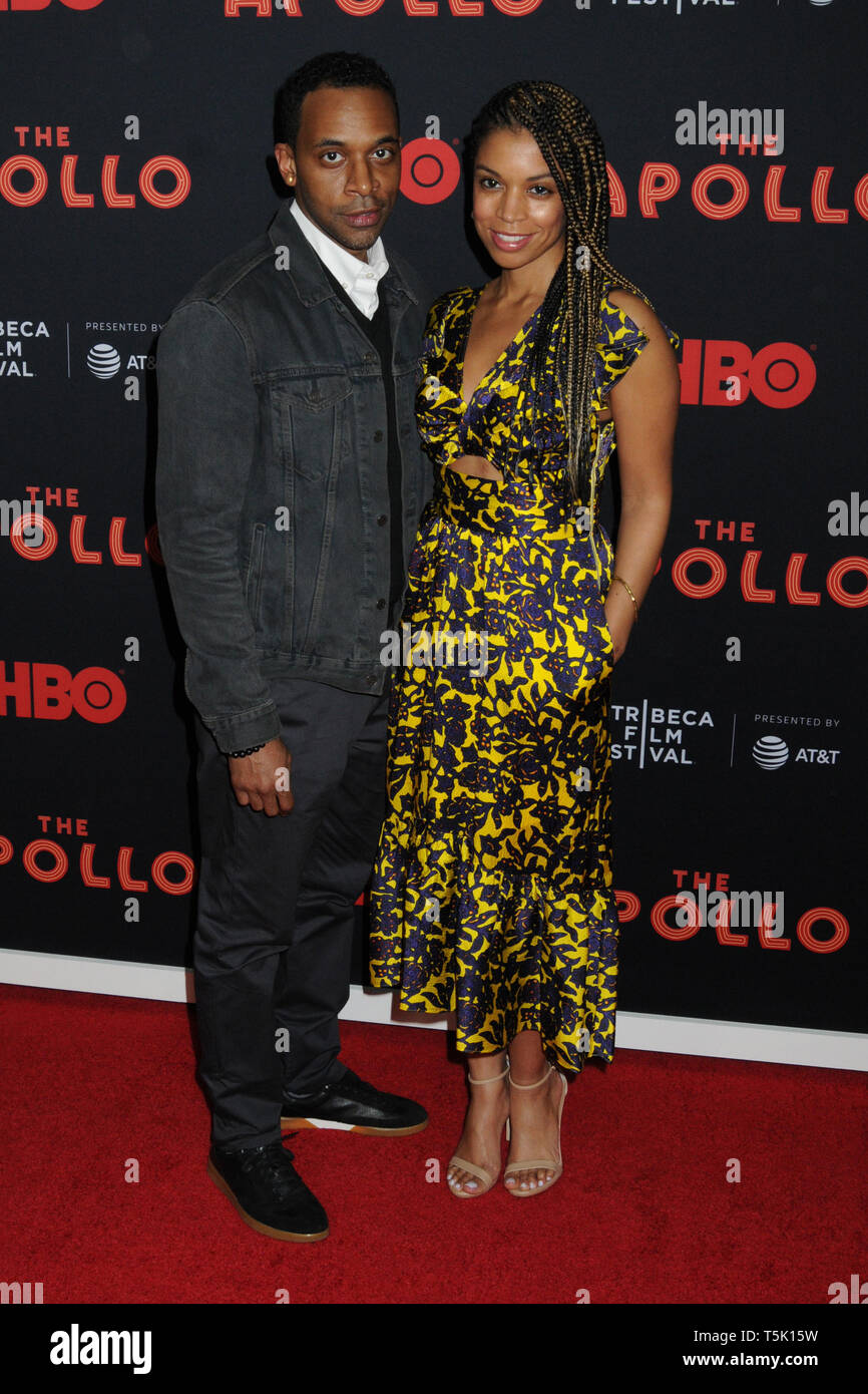 April 24, 2019 - New York, New York, U.S. - 24 April 2019 - New York, New York - Jaime Lincoln Smith and Susan Kelechi Watson at the Opening Night of the 2019 Tribeca Film Festival World Premiere of HBO Documentary Film ''THE APOLLO'' at The Apollo in Harlem. Photo Credit: LJ Fotos/AdMedia (Credit Image: © Ylmj/AdMedia via ZUMA Wire) Stock Photo
