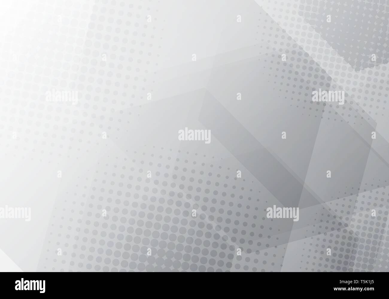Abstract gray and white geometric hexagons overlapping background with ...