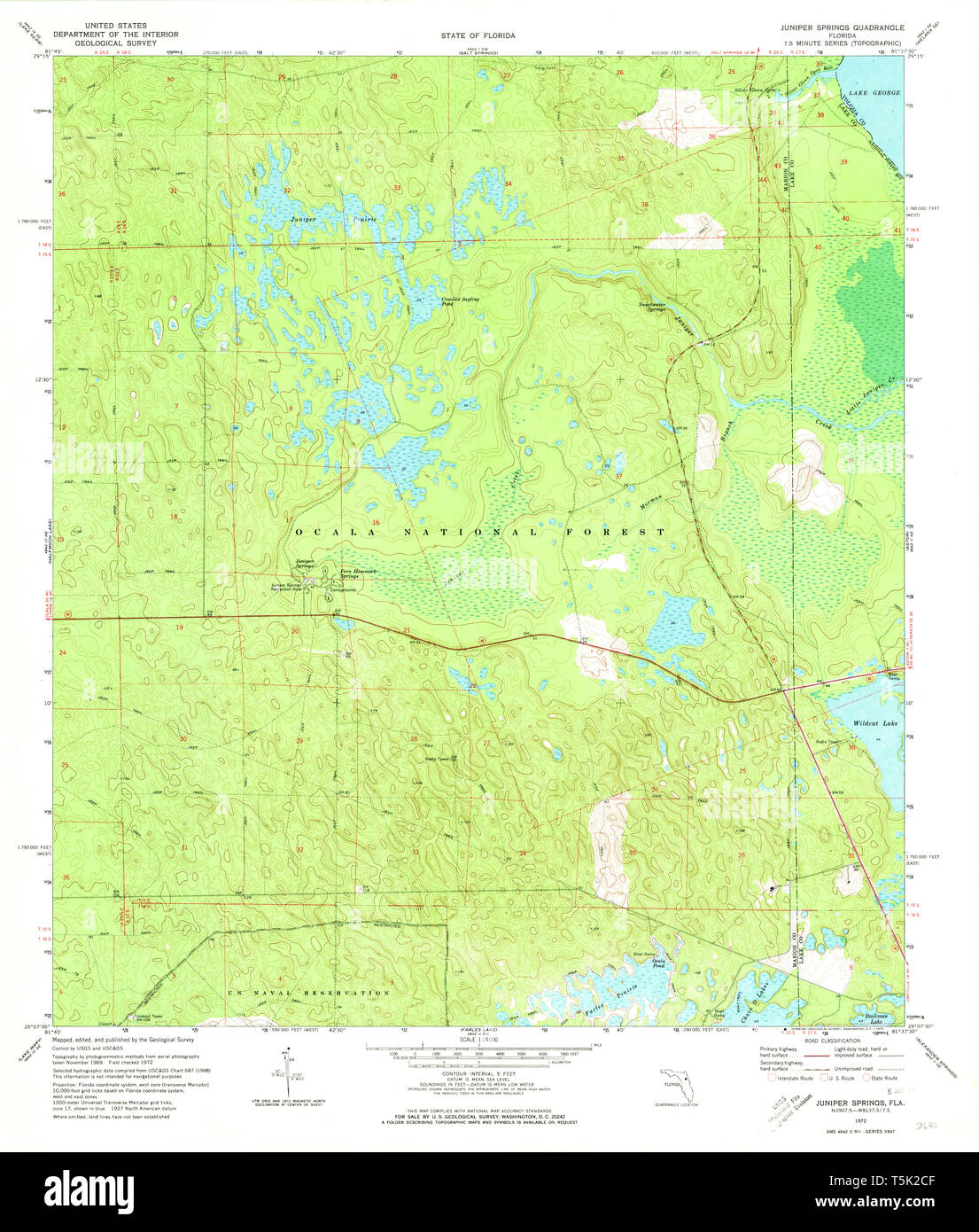 Juniper Springs High Resolution - Usgs Topo Map Florida Fl Juniper Springs 346871 1972 24000 Restoration T5K2CF 