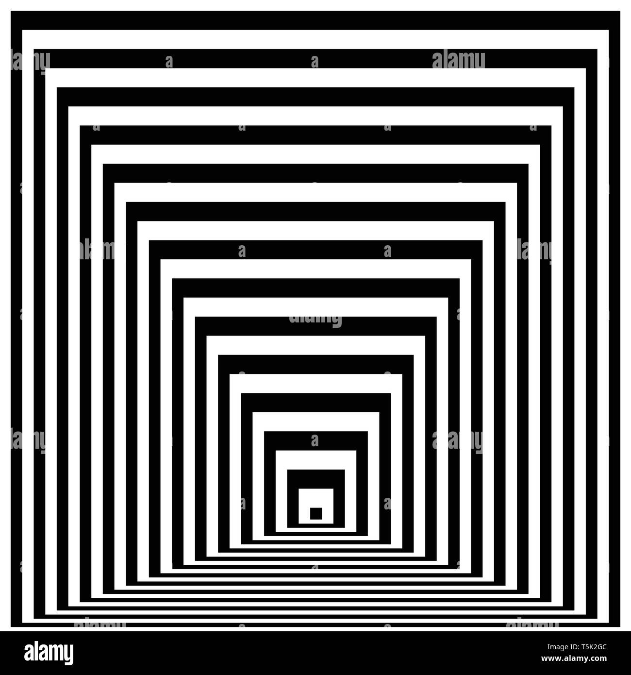 Optical illusion lines background. Abstract 3d black and white illusions. Conceptual design of optical illusion vector. EPS 10 Vector illustration Stock Vector