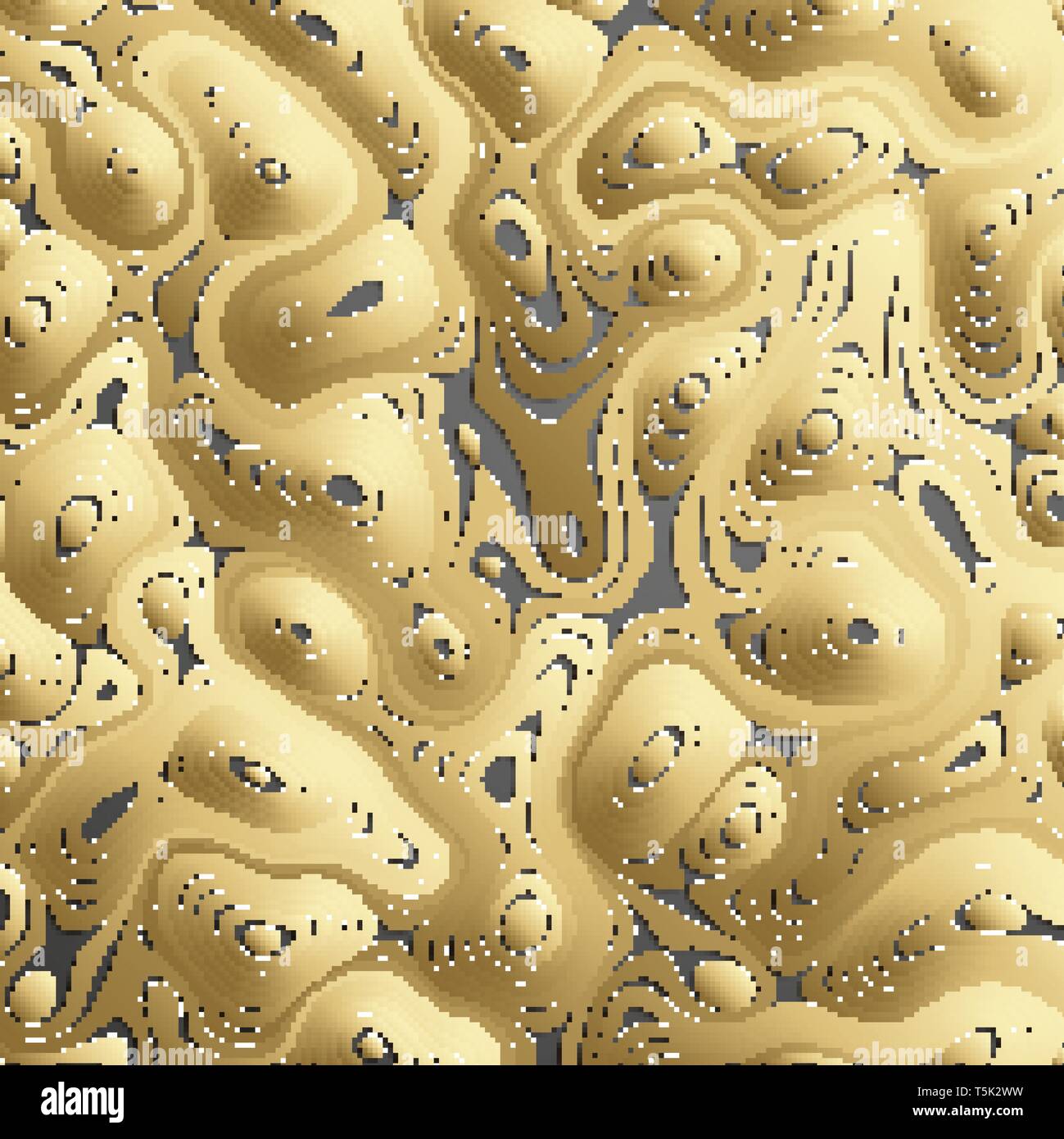 Luxury gold background. Wavy gold landscape consept of gold vector background with gradient lines on dark background. Stock Vector