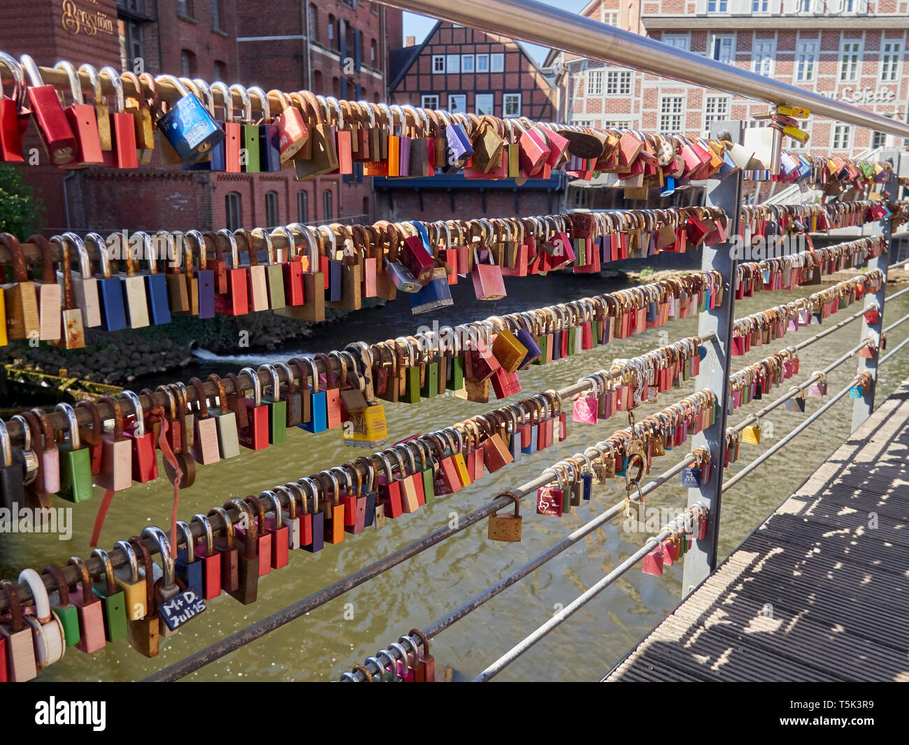 Love padlocks, Lüneburg, Germany Stock Photo