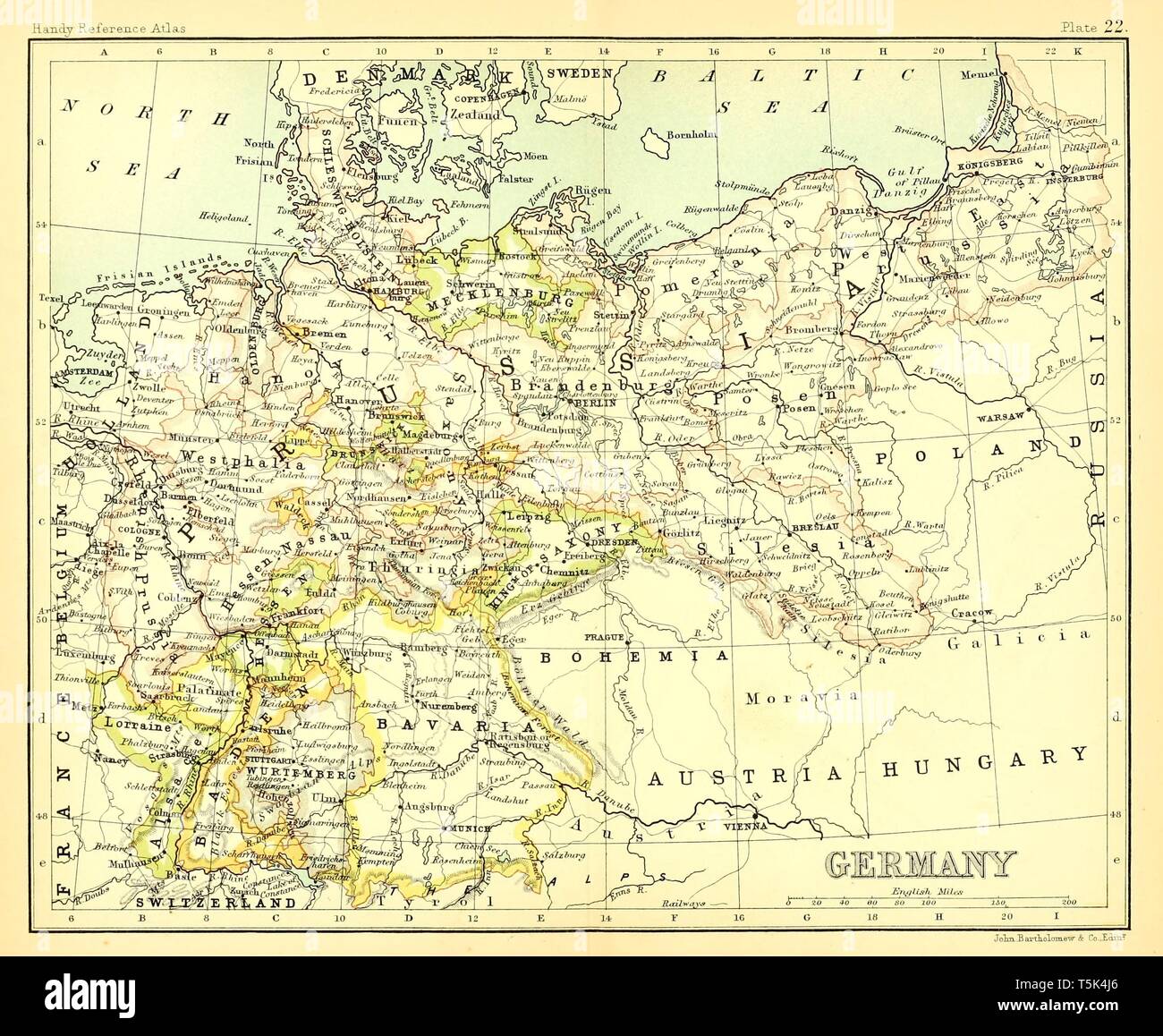 Map Of Germany 19th Century High Resolution Stock Photography and