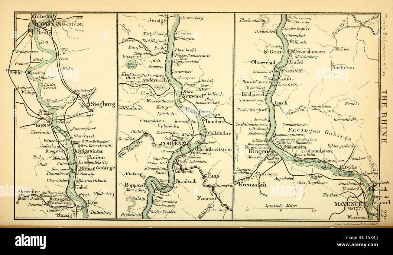 Beautiful Vintage Hand Drawn Map Illustrations Of Rhine River From Old Book Can Be Used As Poster Or Decorative Element For Interior Design Stock Photo Alamy