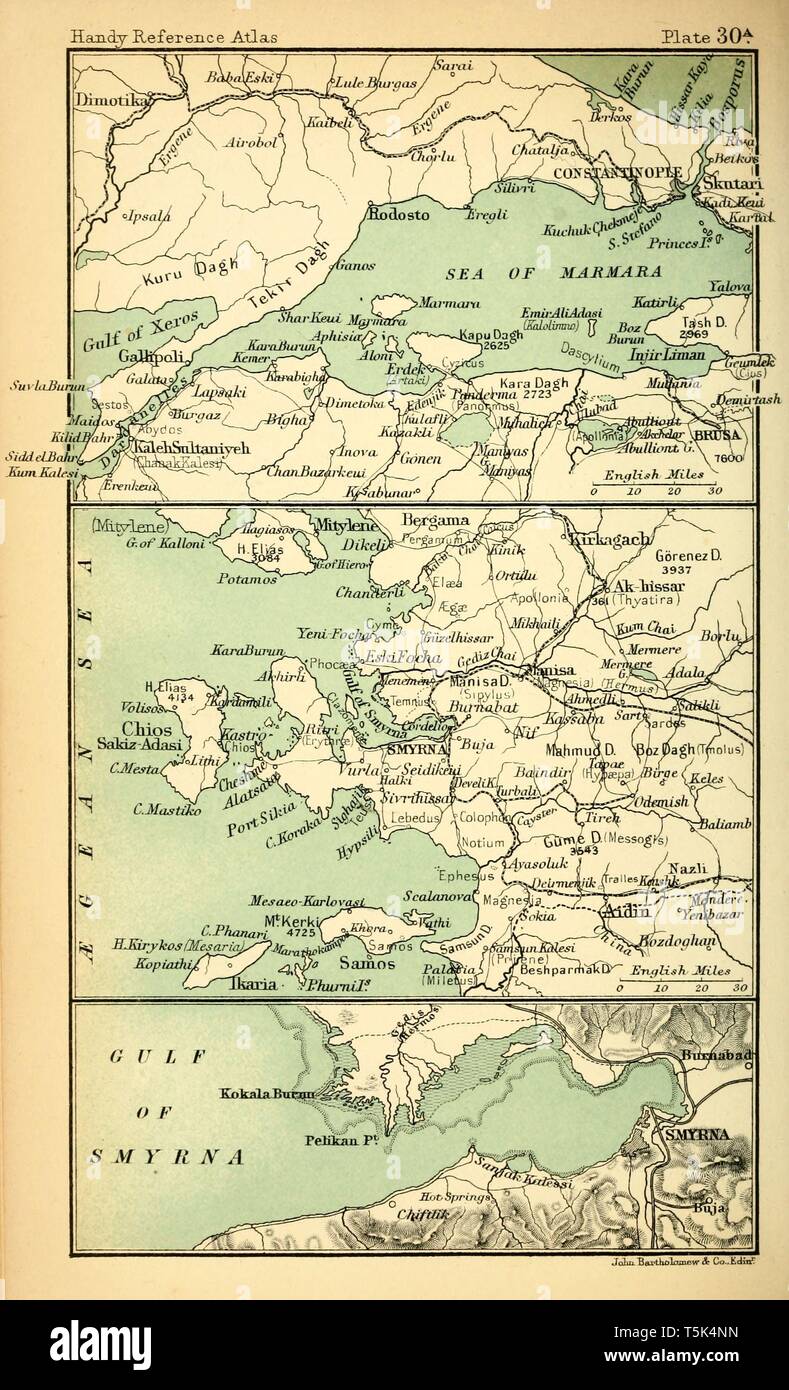 Beautiful Vintage Hand Drawn Map Illustrations Of Sea Of Marmara From Old Book Can Be Used As Poster Or Decorative Element For Interior Design Stock Photo Alamy