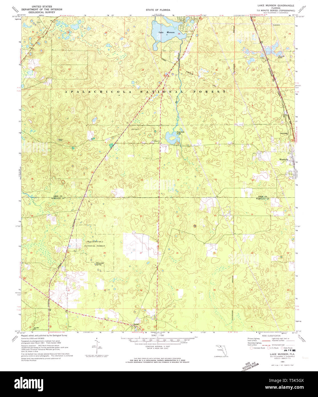USGS TOPO Map Florida FL Lake Munson 347080 1969 24000 Restoration