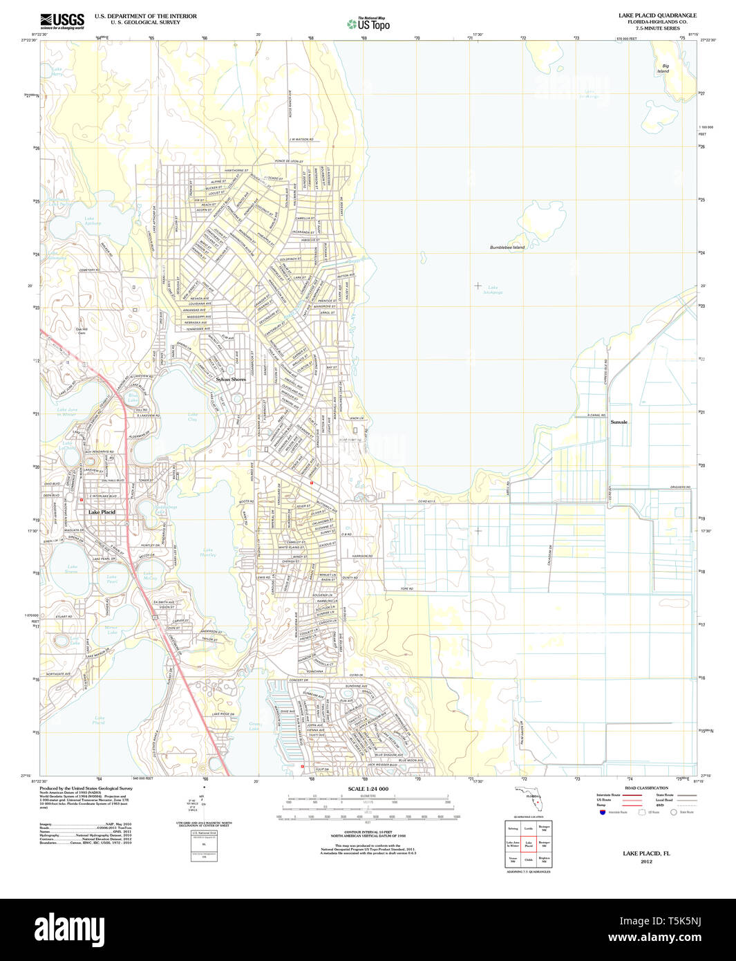Lake placid florida map hi res - Usgs Topo Map Florida Fl Lake Placid 20120725 Tm Restoration T5K5NJ