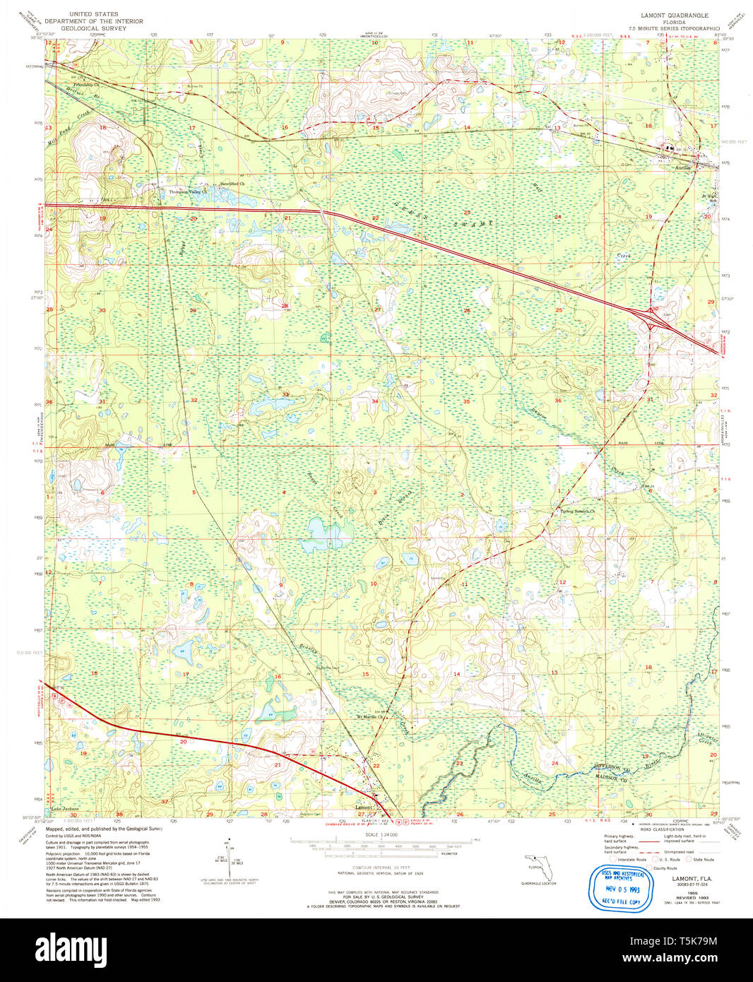 Lamont florida map hi res stock - Usgs Topo Map Florida Fl Lamont 347169 1955 24000 Restoration T5K79M 