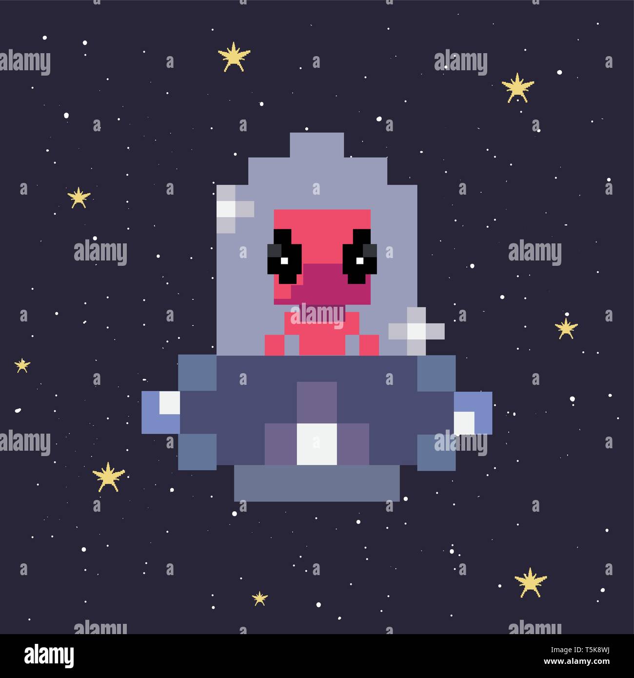 ufo invader battle video game retro vector illustration design Stock ...