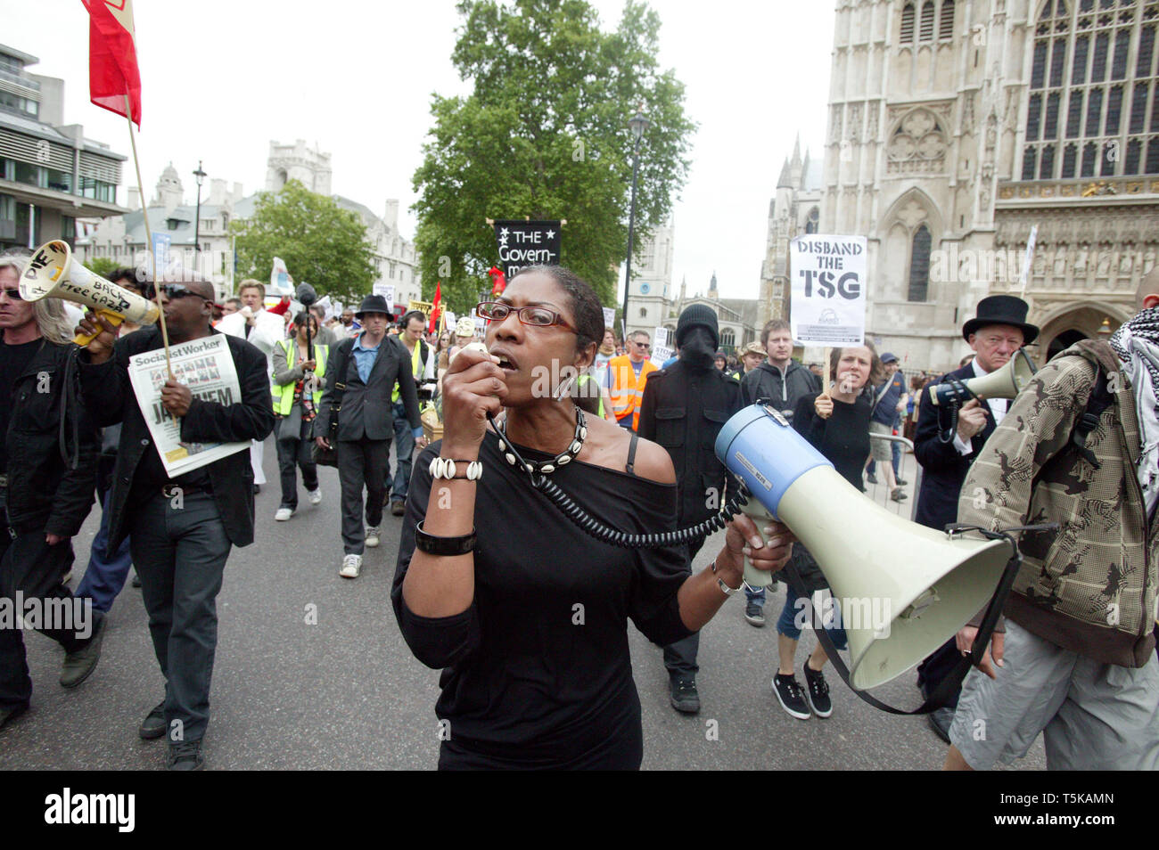 Marcia Rigg at 'Coalition Against Police Violence' march. new Scotland yard. Calling for end to police violence. London. 23/05/2009 Stock Photo