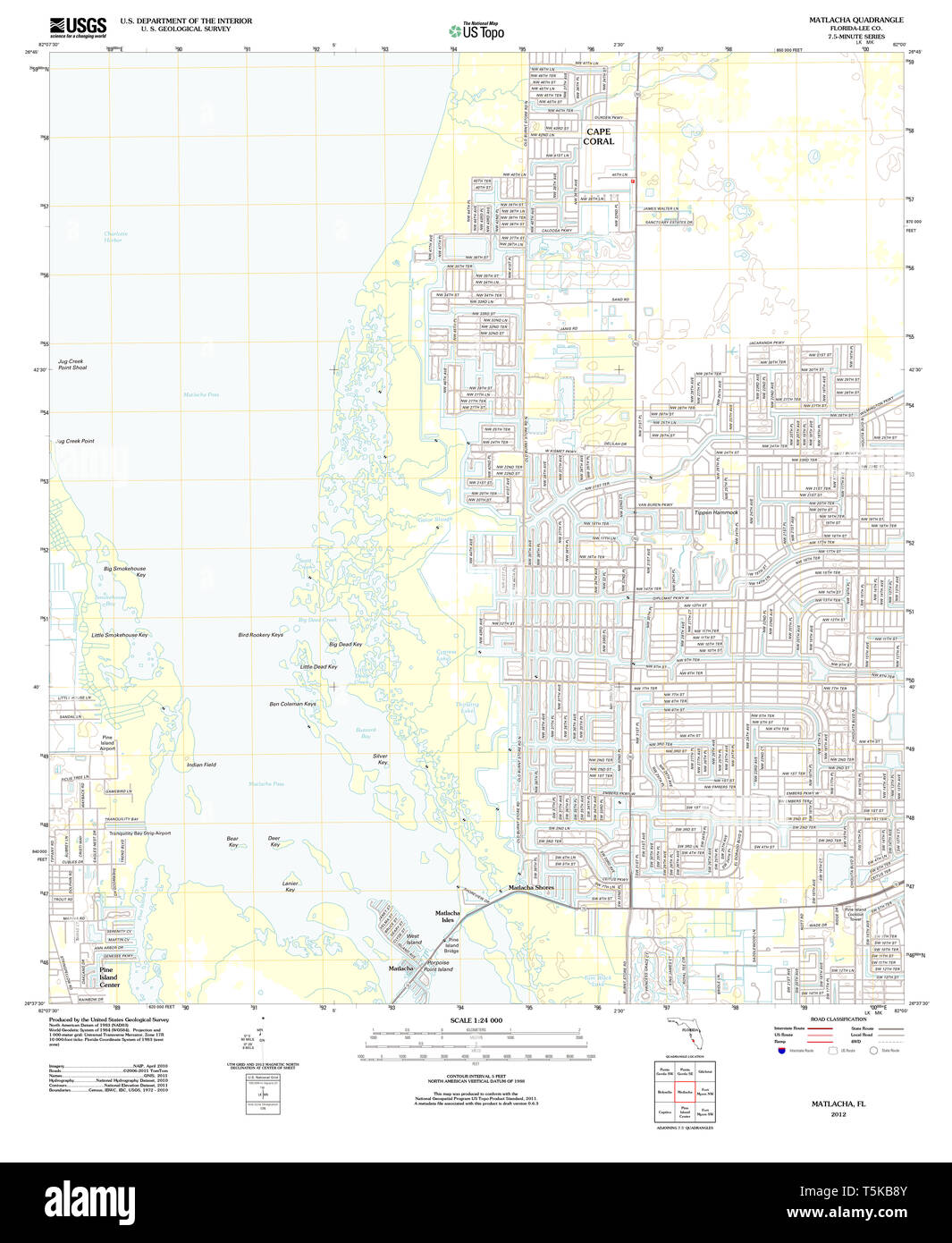 Matlacha Fl Hi Res Stock Photography And Images Alamy Usgs Topo Map Florida Fl Matlacha 20120712 Tm Restoration T5KB8Y 