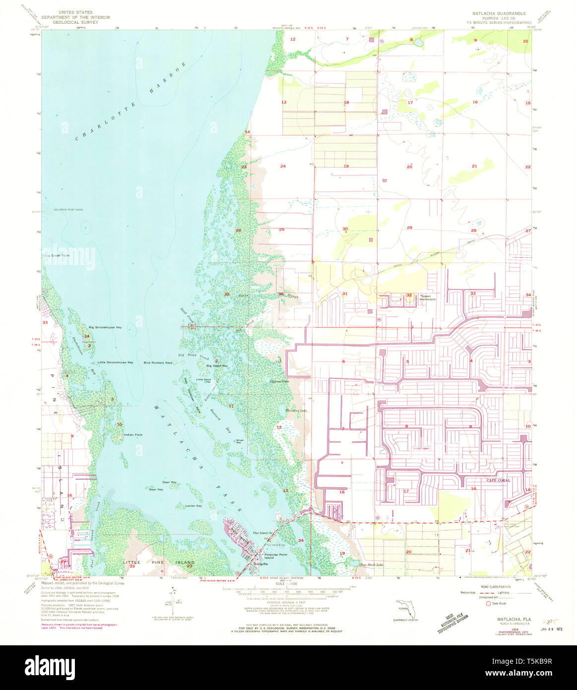 Florida Matlacha Fl Hi Res Stock Photography And Images Alamy Usgs Topo Map Florida Fl Matlacha 347385 1958 24000 Restoration T5KB9R 